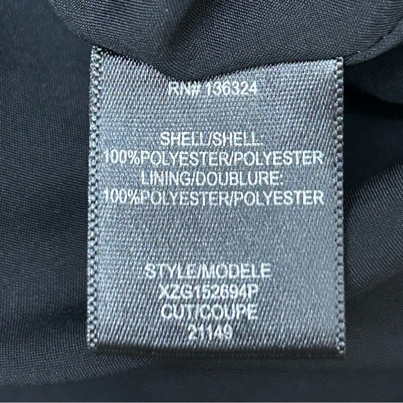 H by Halston Black Taupe Palm Floral Tropical Print Dolman Sleeve Dress Size 12 - Picture 6 of 12